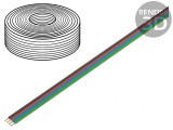 Cablu bandă litat Cu 4x0,25mm2 PVC 350V 100m
