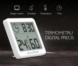 Cumpara ieftin Termometru si higrometru de camera JustZen XT52 ecran 8.2*7.2 cm citire 10s gama profesionala alb