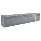 vidaXL Strat &icirc;nălțat de grădină, gri, 400x80x45 cm, oțel galvanizat