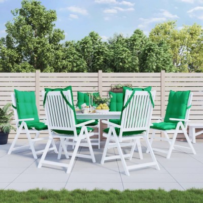 Perne scaun cu spătar &amp;icirc;nalt, 6 buc, verde, țesătură Oxford foto