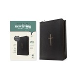 NLT Compact Giant Print Zipper Bible, Filament Enabled (Leatherlike, Black Cross, Red Letter)