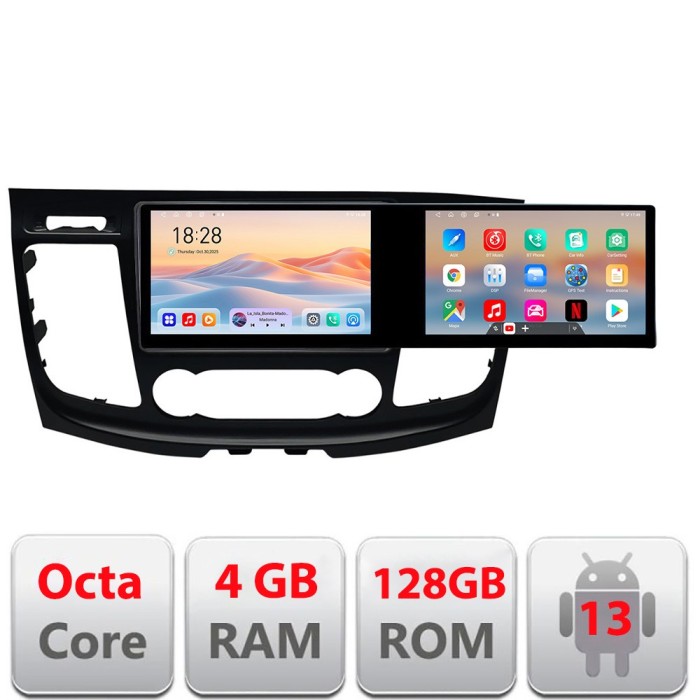 Navigatie Ford Transit 2019- varianta cu radio cd simplu Edotec 2 ecrane 8 core 4+128 21.6 inch Incell android Wifi 5Ghz gps internet Kit-transit-2019