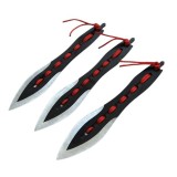 Set trei cutite de aruncat IdeallStore&reg;, Anarchy Blades, otel inoxidabil, negru, 19 cm, teaca inclusa