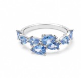 Cumpara ieftin Inel Argint 925 Aquamarine Dew , Design Floral cu Cristale Lacrima