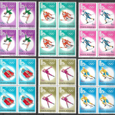 ROMÂNIA 1979 - LP 997 - OLIMPIADA DE IARNĂ LAKE PLACID - SERIE MNH BLOCURI X4