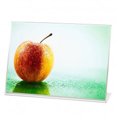 Rama foto transparenta tip L, format 10x15, suport de birou landscape, plexiglas foto