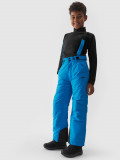 Pantaloni de schi cu bretele membrana 8000 pentru băieți - turcoaz, 4F Sportswear