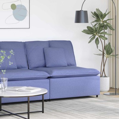 vidaXL Modul central canapea modulară cu perne, albastru jeans, 100 cm foto