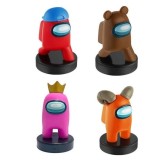 Set figurine blister cu stampila,Among Us,Seria 2,Roz Portocaliu Rosu Maro,4 buc, 5.5 cm