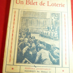 Jules Verne- Un Bilet de Loterie -Ed.Cugetarea ,trad.Ion Pas ,interbelica ,128p