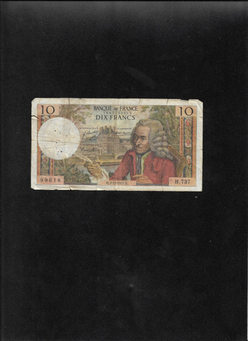 Franta 10 franci francs 1971 seria1840799618 uzata reparata