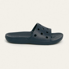 Crocs papuci Classic Slide femei, culoarea bleumarin 206761