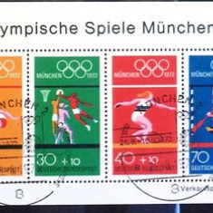 GERMANIA 1972 - JOCURI OLIMPICE MUNCHEN, COLITA STAMPILATA, DG3