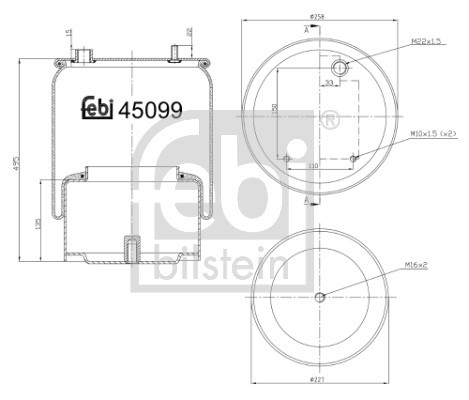FEBI BILSTEIN 45099 Burduf, suspensie pneumatica