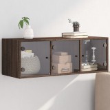 Cumpara ieftin Dulap de perete cu uși din sticlă, stejar maro, 102x37x35 cm