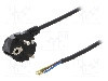 Cablu alimentare AC, 4m, 3 fire, culoare negru, cabluri, CEE 7/7 (E/F) &amp;amp;#351;tecar in unghi, SCHUKO mufa, PLASTROL - W-97172 foto