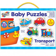 Set de 6 puzzle-uri Baby Puzzles Galt, Transport, 18 luni+