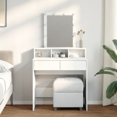 Gossi masa de toaleta cu led, alb, 80x41x144,5 cm foto