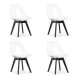 Cumpara ieftin Set 4 scaune bucatarie/living, Artool, Mark, PP, lemn, transparent si negru, 49x43x82 cm