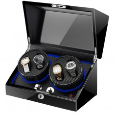 Cutie intors ceasuri automatice iUni, Watch Winder 4 Negru-Carbon foto