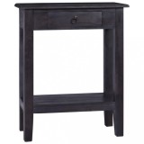 Cumpara ieftin Masă consolă cu sertar, negru, 60x30x75 cm, lemn masiv mahon