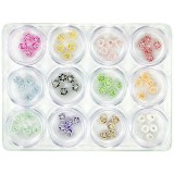 Kit din 12 buc de nail art - flori acrilice, 5g