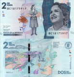 Bancnota Columbia 2000 Pesos 2018 UNC Necirculata