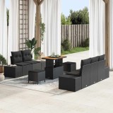 Cumpara ieftin Set de canapele pentru gradina 8 buc. 7-Locuri Negru