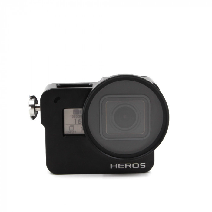 Carcasa / cadru aluminiu cu UV si capac compatibila GoPro Hero 5 Black GoPro Hero 6 Black GP354b