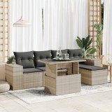 Gossi set canapele de gradina cu perne, 6 piese gri deschis poliratan
