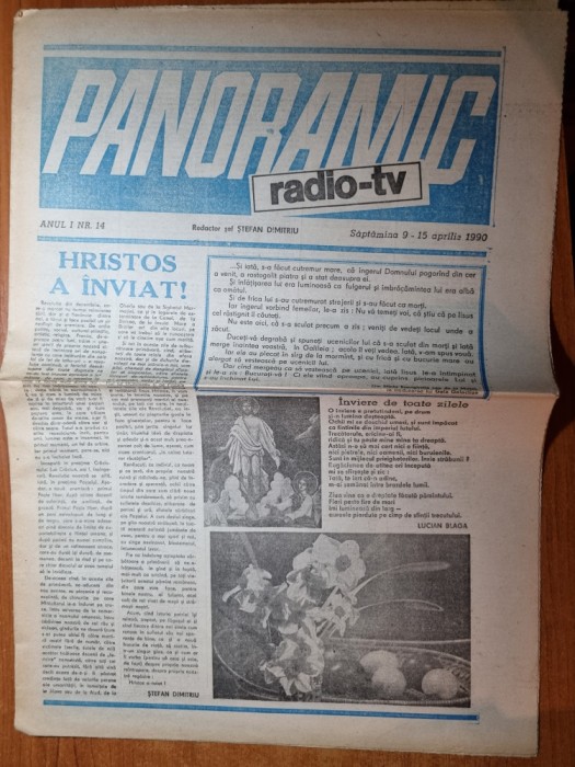 panoramic radio-tv 9 - 15 aprilie 1990- nr publicat cu ocazia zilei de paste