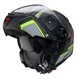 Cumpara ieftin Casca modulabila (flip-up) Caberg model Levo X Elite L6 negru/gri/galben fluor mat Pinlock ready &ndash; lentila Pinlock inclusa (fibra de sticla) M (57/58c
