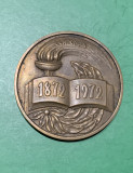 Medalie centenar Liceul Eudoxiu Hurmuzachi Rădăuți 1872-1972