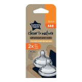 Tetina din silicon anti-colici cu flux rapid, +6 luni, 2 bucati, Tommee Tippee