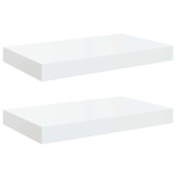 Cumpara ieftin Rafturi de perete, 2 buc., alb extralucios, 40x23,5x3,8 cm, MDF