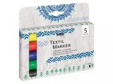 Marker pentru textile ,varf mediu, 5 bucati set