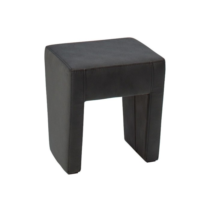 Taburet Ambasador fix, dreptunghiular, stofa gri grafit, 41 x 39 x 47 cm, 1C