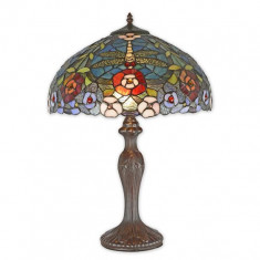 Lampa mare Tiffany din bronz cu decoratiuni colorate TA-134