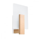 Lampă De Perete Lappo Din Lemn Natural Lemn/Sticlă 1 Bec Pătrat Scandinav De Interior