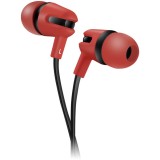 Casti audio In-Ear Canyon SEP-4, Microfon, Cablu plat anti-incurcare, Rosu