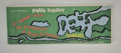 Harta turistica Delta Dunarii anii &amp;#039;90 foto