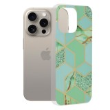 Husa pentru iPhone 15 Pro Max - Techsuit Marble Series - Green Hex