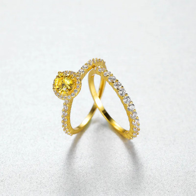 Inel din argint Perfect Ring Yellow --- Galben--- Placat Aur ARG16E foto