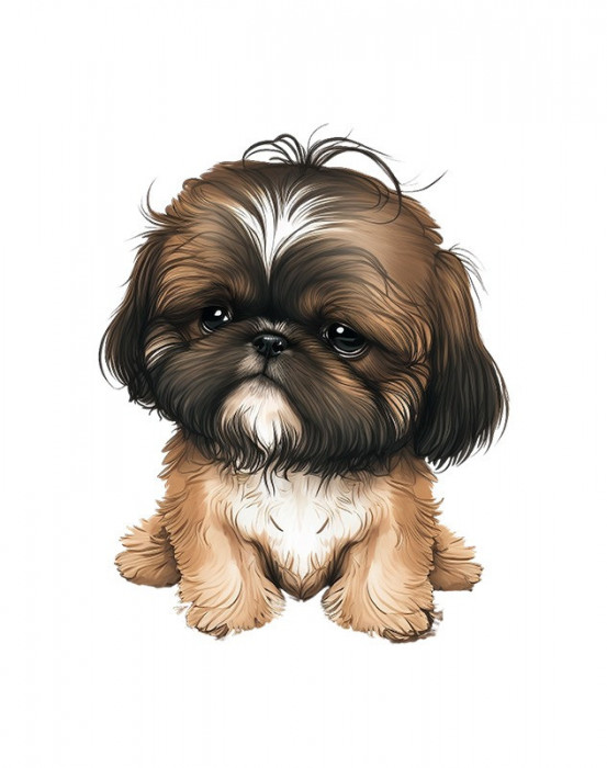 Sticker decorativ Shih Tzu, Maro, 69 cm, 5593ST