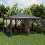 vidaXL Cort de petrecere cu 8 pereți din plasă, antracit, 4x4 m, HDPE