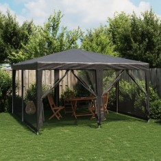 vidaXL Cort de petrecere cu 8 pereți din plasă, antracit, 4x4 m, HDPE 4010064