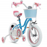 Bicicleta copii Royal Baby Star Girl Coaster Brake, roti 16inch, cadru otel (Albastru), Royalbaby