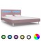 vidaXL Cadru de pat cu LED-uri, roz, 180 x 200 cm, material textil