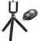 Mini trepied flexibil - Negru + telecomanda
