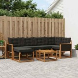 Cumpara ieftin Set de canapele de exterior 7 buc. 6-Locuri Natural si Negru